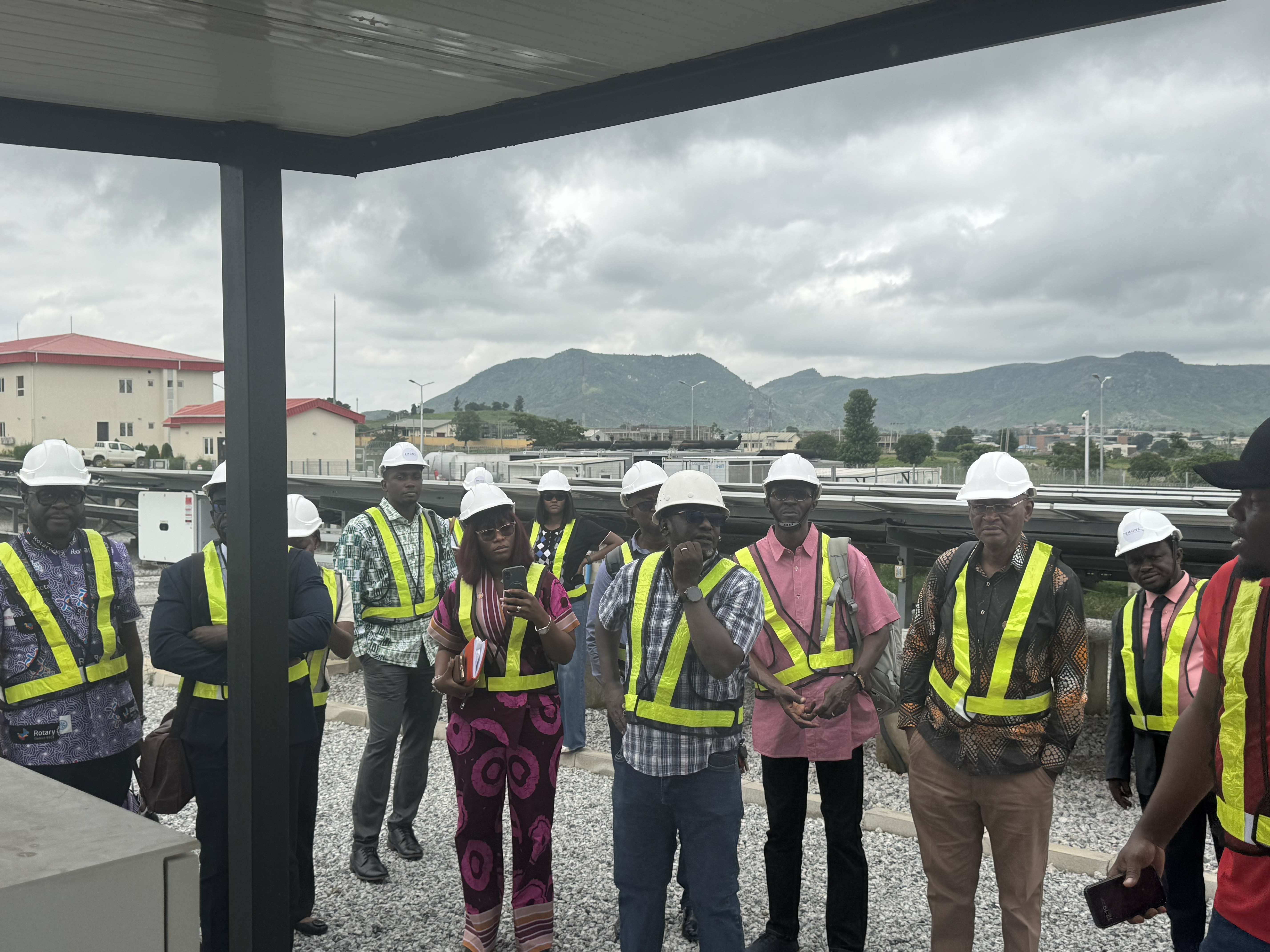Figure 5 The Sierra Leone delegation tours the 2.5MW solar hybrid power plant at Yakubu Gowon University during the knowledge exchange mission in Abuja.