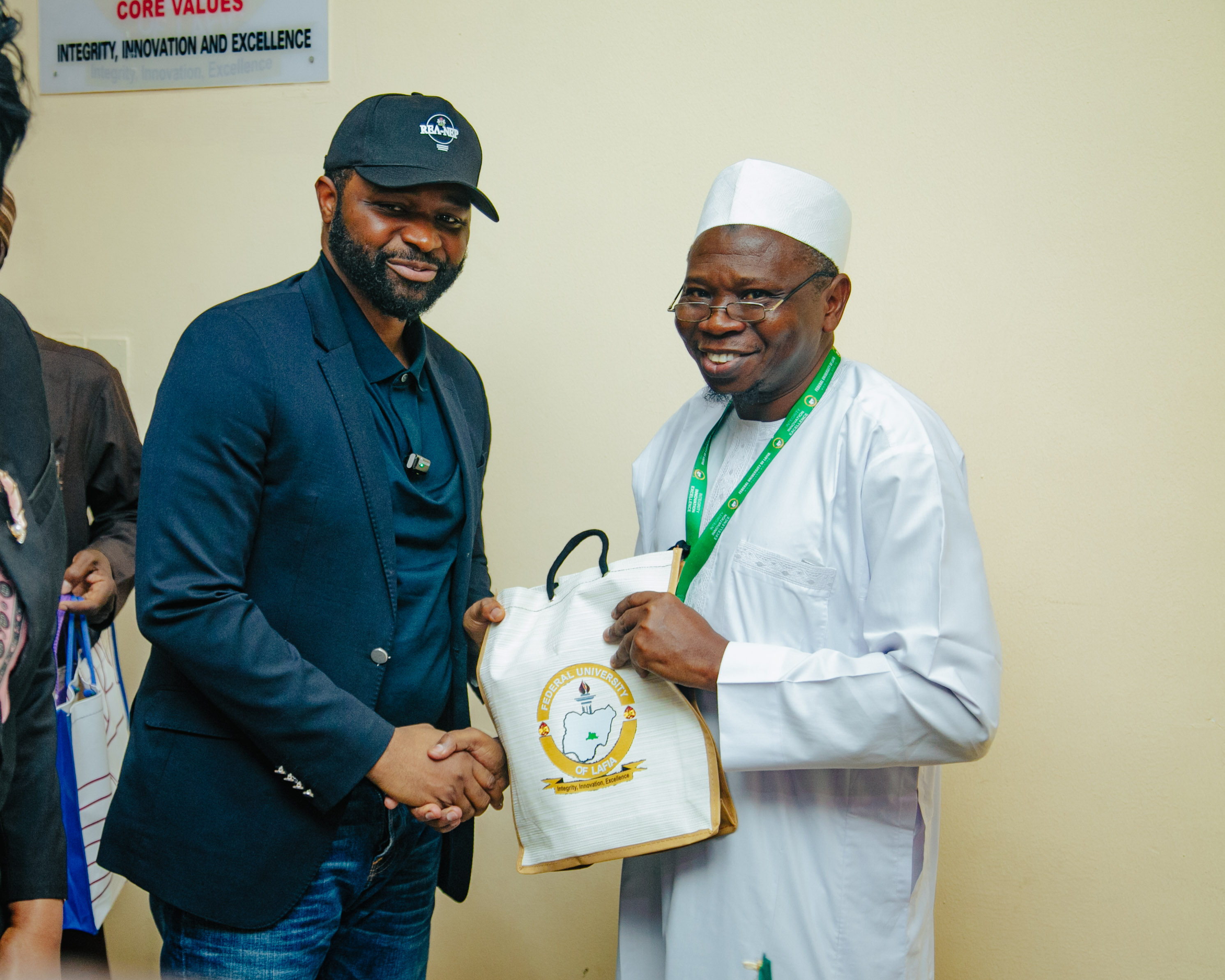The Head, Nigeria Electrification Programme (NEP), Mr. Olufemi Akinyelure and the Vice- chancellor of the Federal University of Lafia during a courtesy visit and inspection mission to 1.6MW EEP phase III Project.